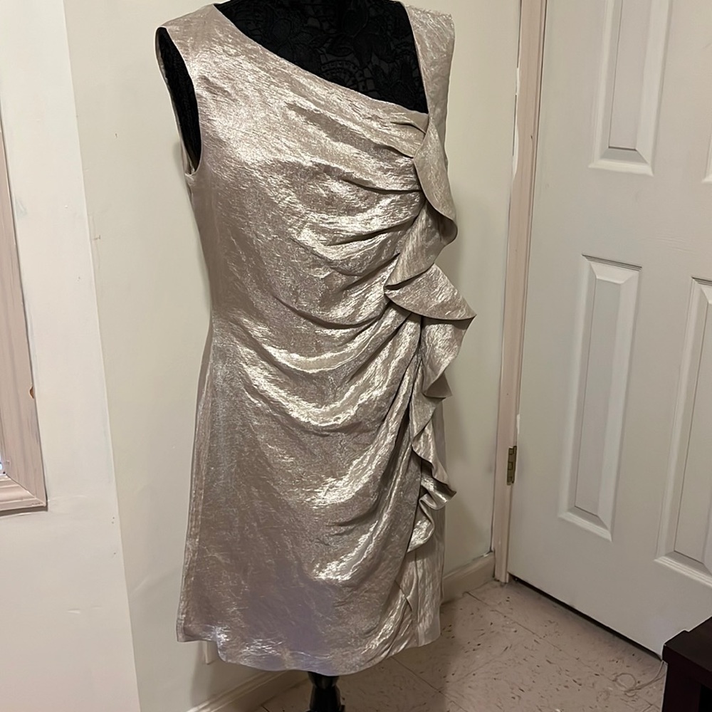 Beige semi formal dress by Spiegel. Never worn.
